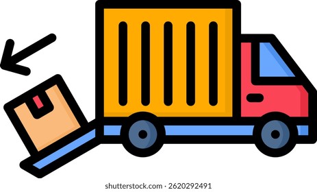 Unload Icon Lineal Color Vector Illustration