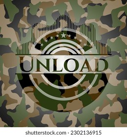Unload on camouflaged pattern. Vector Illustration. Detailed. 