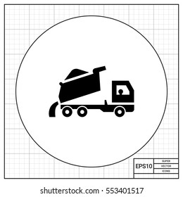 Unloading dump truck