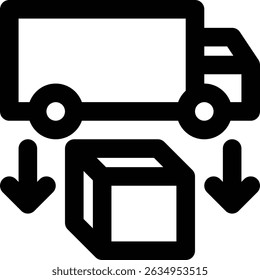 Unloading, Unloading Goods, Unloading Process Outline Icon
