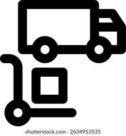 Descarga, carga, carga de mercancías Icono de esquema