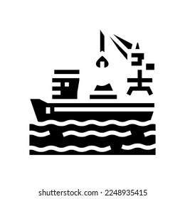 unloading steel production glyph icon vector. unloading steel production sign. isolated symbol illustration
