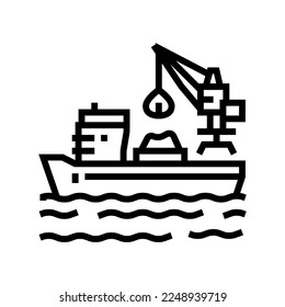 unloading steel production line icon vector. unloading steel production sign. isolated contour symbol black illustration