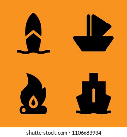 unloading, toy, danger and fire icons set. Vector illustration for web and design