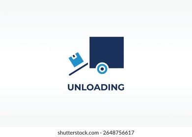 UNLOADING vector, icon or logo sign isolated symbol illustration