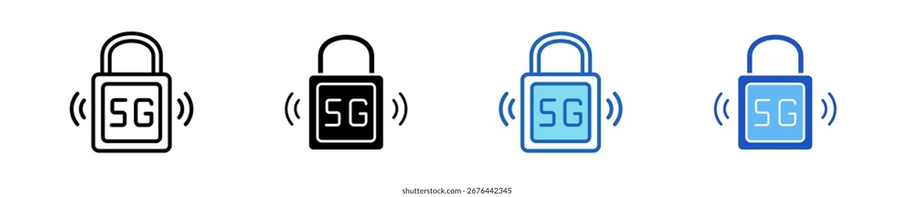 Unlock 5G Icon Set Multiple Style Collection