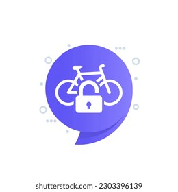 Unlock bike icon with a bicycle, vector