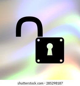unlock black vector icon