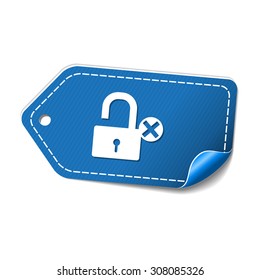 Unlock Blue Vector Icon Design