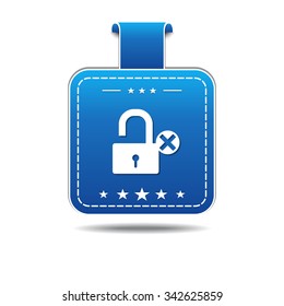 Unlock Blue Vector Icon Design