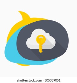 Unlock cloud icon, vector illustration. Flat design style with long shadow,eps10