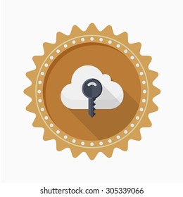 Unlock cloud icon, vector illustration. Flat design style with long shadow,eps10