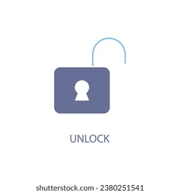 unlock concept line icon. Simple element illustration.unlock concept outline symbol design.
