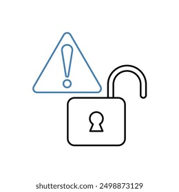 unlock concept line icon. Simple element illustration. unlock concept outline symbol design.
