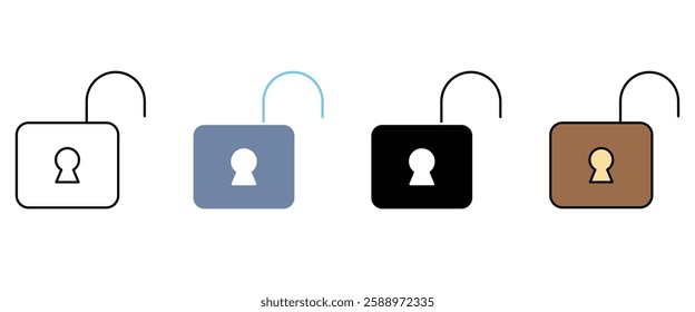 unlock concept line icon. Simple element illustration. unlock concept outline symbol design.