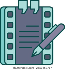 Unlock creativity with this screenwriting icon, perfect for storytelling, film production, and content creation. Enhance your projects with this artistic and professional design