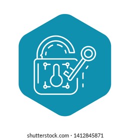 Unlock device security icon. Outline unlock device security vector icon for web design isolated on white background