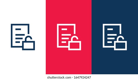 Unlock document icon illustration isolated vector sign symbol