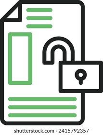 Unlock Documents icon vector image. Suitable for mobile application web application and print media.