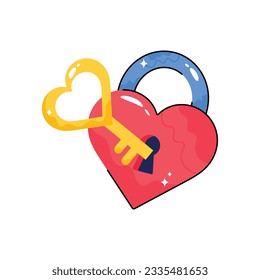 Unlock doodle vector outline icon. EPS 10 file
