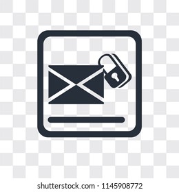 Unlock Envelope vector icon isolated on transparent background, Unlock Envelope logo concept