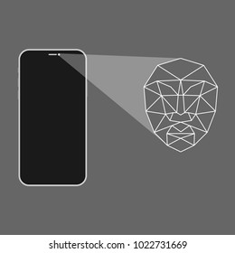 Unlock Face ID Scan Vector