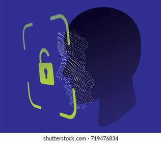 Unlock Face ID Scan Vector