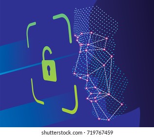 Unlock Face ID Scan Vector