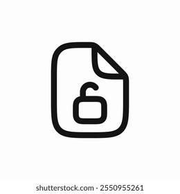 unlock file icon sign vector
