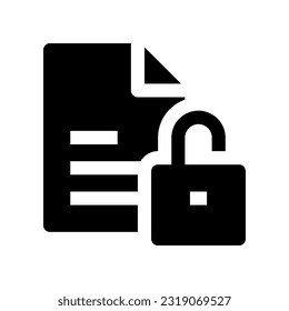 icono de desbloqueo de archivo para el diseño de su sitio web, logotipo, aplicación, interfaz de usuario.