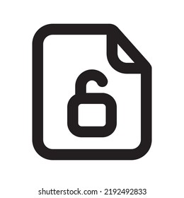 Unlock Files icon with Outline Style