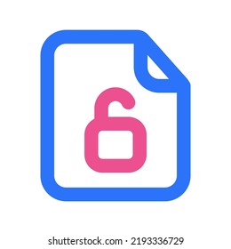 Unlock Files Icon Two Tone Color