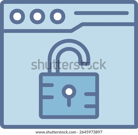 Unlock Filled Blue Tone Icon