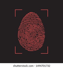 Unlock fingerprint scanning vector design illustration