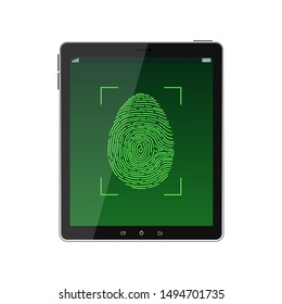 Unlock fingerprint scanning vector design illustration