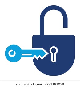 Desbloquear Colección de icono azul plano