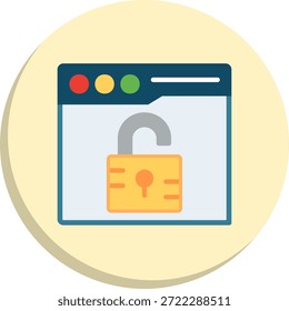 Unlock Flat Circle Style Icon