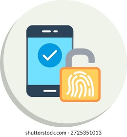 Desbloquear icono de estilo de círculo plano