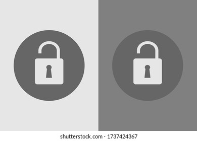 unlock flat icon illustration. Unlock vector symbol
