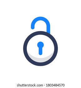 unlock flat outline interface icon