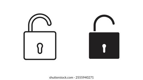 Unlock flat simple vector symbols illustration.