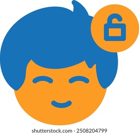 Unlock Flat Two Color Vector Icon Design