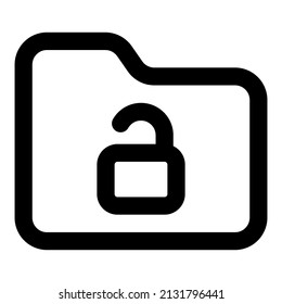 unlock folder icon with black color