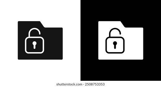 desbloquear icono de carpeta colección de conjunto de relleno plano