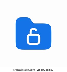 unlock folder icon sign vector