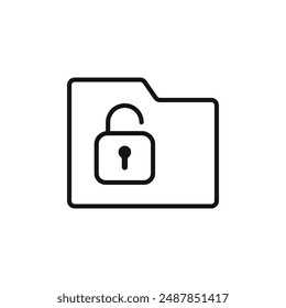 desbloquear esquema de Vector de signo de logotipo de carpeta