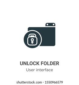Unlock folder vector icon on white background. Flat vector unlock folder icon symbol sign from modern user interface collection for mobile concept and web apps design.