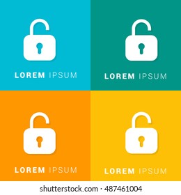 Unlock Four Color Material Designed Icon / Logo