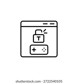 Desbloquear el concepto de contorno de icono de ventana de consola de juegos