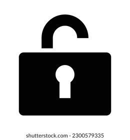 unlock glyph icon illustration vector graphic